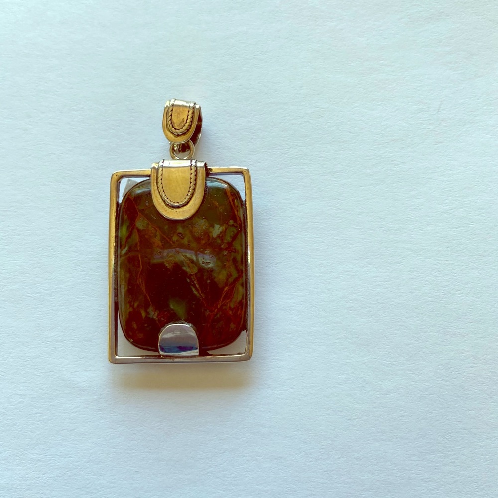 Sterling silver bloodstone pendant